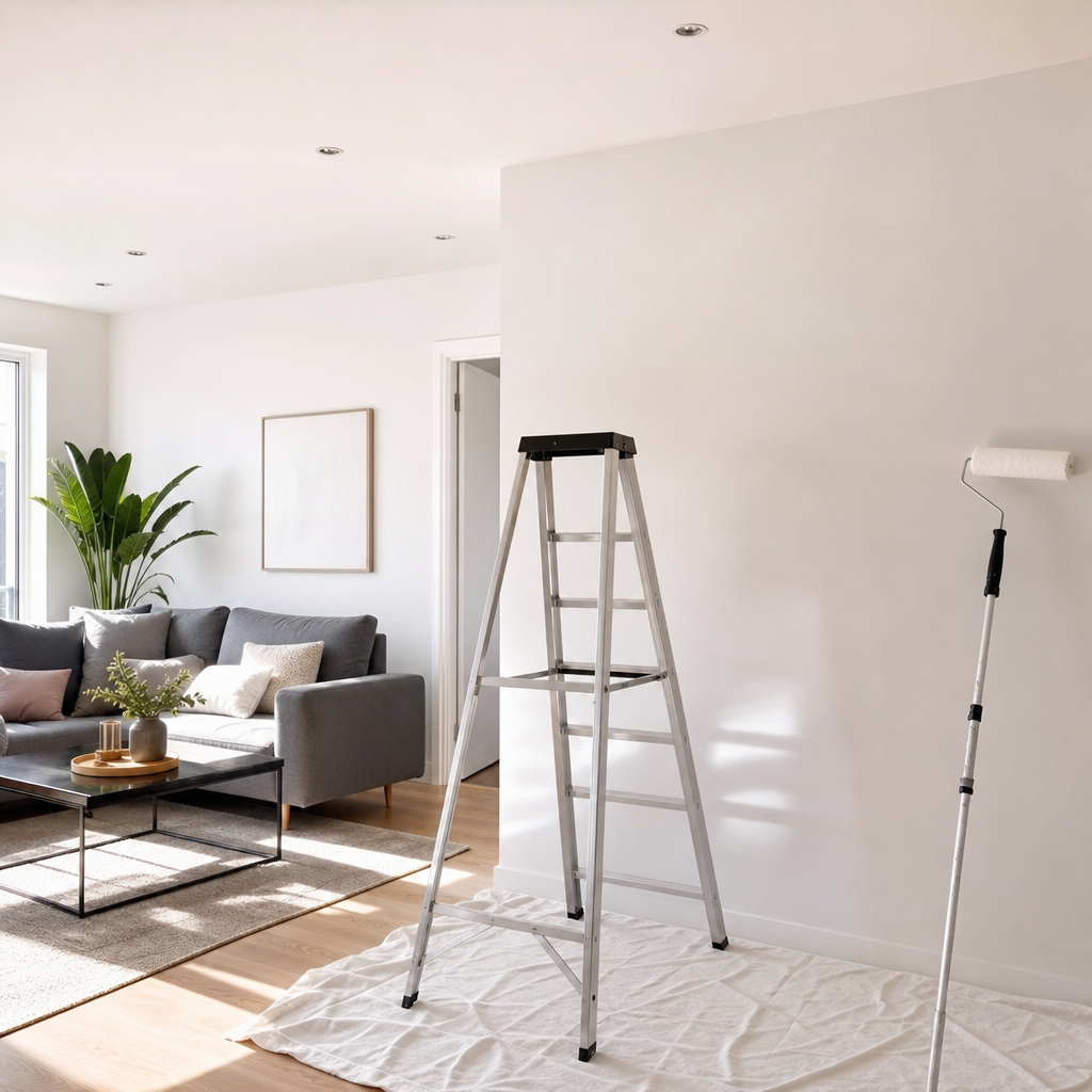 Renovación de sala con pintura